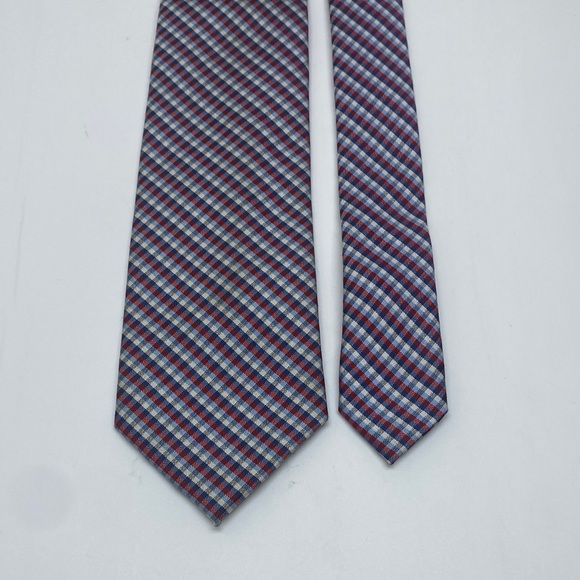 Wembley Classic Red and Blue Plaid Tie - Picture 4 of 6